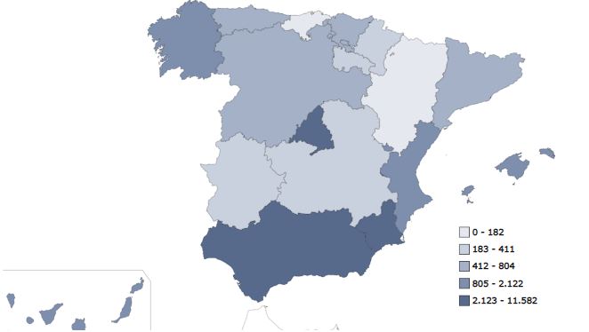 Alumnado de Altas Capacidades Intelectuales por Comunidad Autónoma. Fuente: Ministerio de Educación de España.