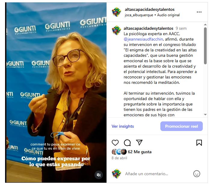 Jeanne Siaud Facchin entrevistada en Instagram